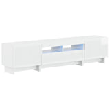 5 Piece LED TV Cabinet High Gloss White Engineered Wood 3416421