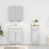 Bathroom Furniture Set FLORO 2 pcs White Solid Pine Wood 3385880