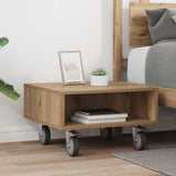 Side Table with Wheels Artisan Oak 50.5 x 50 x 30 cm 891031