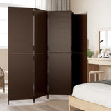 Room Divider 5 Panels Brown Poly Rattan 365365