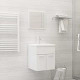 Bathroom Furniture Set High Gloss White Engineered Wood 3071312