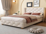 Upholstered bed,Single Bed-3ft ,With slatted frame and headboard, Button Rivet N606P243925B