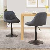 Swivel Dining Chairs 2 pcs Dark Grey Velvet 335328