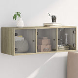 Wall Cabinet with Glass Doors Sonoma Oak 102x37x35 cm 836513