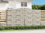 Arched Gabion Baskets 7 pcs 300x50x220/240 cm Galvanised Iron 3146814