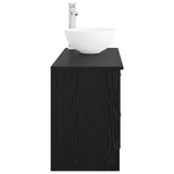 Bathroom Furniture Set 2 pcs Black Oak Engineered Wood 3403873