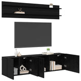 TV Units Wall-mounted 6 pcs Black oak Engineered wood 3403570