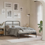 Metal Bed Frame without Mattress with Headboard Black 120x190cm 376597