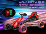 12V Electric Go Kart for Kids, Ride-On Racing Go Kart with Forward Reversing, Rechargeable Battery, T3398P348370