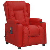 Massage Chair Wine Red Faux Leather 339081
