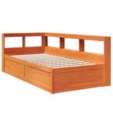 Bookcase Bed without Mattress Wax Brown 90x190cm Solid Wood Pine 3324483
