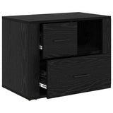 Bedside Cabinet Black Oak 35 x 60 x 50 cm Engineered Wood 881089