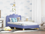 Toddler Bed Frame with Headboard Jeans Blue 70 x 140 cm Fabric 42011043