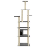 Cat Tree with Sisal Scratching Posts Dark Grey 183 cm 171484