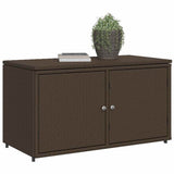 Garden Storage Cabinet Brown 110x55x60.5 cm Poly Rattan 365568