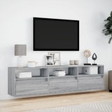 TV Wall Cabinet with LED Grey Sonoma 180x31x45 cm 3307945