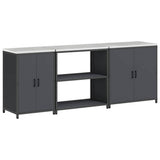 Kitchen Storage Set HATTEM 3 pcs Anthracite Cold-rolled Steel 3392675