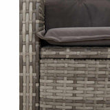 2 Piece Garden Dining Set with Cushions Grey Poly Rattan 3277406