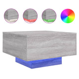 Coffee Table with LED Lights Grey Sonoma 55x55x31 cm 836579
