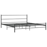 284688 Bed Frame without Mattress Black Metal 180x200 cm Super King