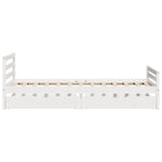 ZNTS Bed Frame without Mattress White 90x200 cm Solid Wood Pine 3301605
