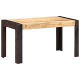 289654 Dining Table 140x70x76 cm Solid Rough Mango Wood