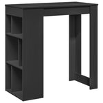 ZNTS Bar Table with Racks Black 102x50x103.5 cm Engineered Wood 854356