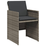 5 Piece Garden Dining Set with Cushions Grey Poly Rattan 365086