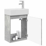 Bathroom Vanity Unit with Tap Concrete Grey 45.5 x 22.5 x 84 cm 889454