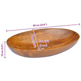 Basin Solid Teak Wood 60x40x10 cm 326162