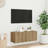 Wall Mounted TV Cabinet Artisan Oak 80x30x30 cm Engineered Wood 856017