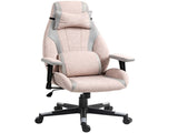 Fabric Gaming Chair with Lumbar Support, Headrest - Pale Pink T3398P377423