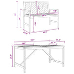 Garden Dining Set 3 pcs Brown 150 x 90 x 74 cm 3154111
