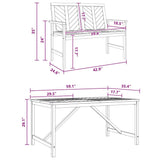 Garden Dining Set 3 pcs Brown 150 x 90 x 74 cm 3154111