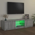 ZNTS TV Cabinet with LED Lights Grey Sonoma 140x40x35.5 cm 822682