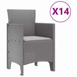 Garden Dining Set 15 pcs Light Grey Polt rattan 3378649