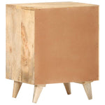 ZNTS Carved Bedside Cabinet 40x30x50 cm Solid Mango Wood 320232