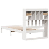 Bookcase Bed without Mattress White 75x190cm Solid Wood Pine 3322586