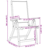Folding Garden Chairs 4 pcs Solid Wood Acacia and Textilene 3279238