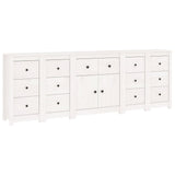 ZNTS Sideboard White 230x35x80 cm Solid Wood Pine 3114090