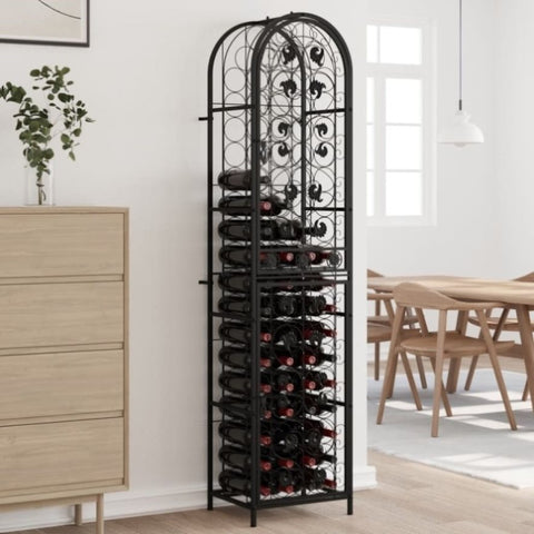 Wine Rack for 73 Bottles Black 45x36x200 cm Wrought Iron 358371