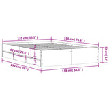 Bed Frame with Drawers without Mattress Sonoma Oak 135x190 cm Double 3207310