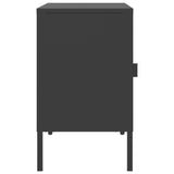 Nightstand Set of 2 Black Powder-coated steel, fluted glass 3211825