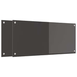 Kitchen Backsplash 2 pcs Dark Grey 90 x 40 cm Tempered Glass 3415464