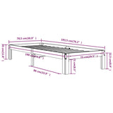 Bed Frame without Mattress White 75x190cm Small Single 810326