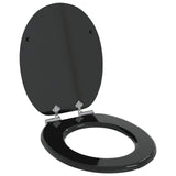 Soft-Close Toilet Seat Black 44 x 38 cm MDF board 42027173