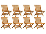 Folding Chair Set of 8 Warm teak Solid Teak Wood Standard 3072916