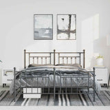 Metal Bed Frame without Mattress with Footboard Black 135x190cm 353554