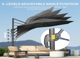 3 x 3m Overhanging Cantilever Parasol - Black T3398P328037