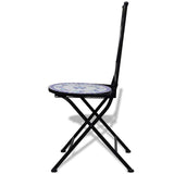 Garden Chair Set of 2 Blue and White Powder-coated iron and ceramic 41531
